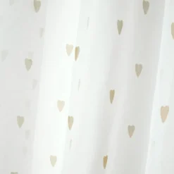 Voilage tamisant à œillets et motif petits cœurs