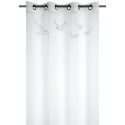 Voilage tamisant à œillets motif oiseaux