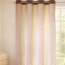 Voilage tamisant motif de pois et rayures