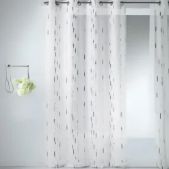 Voilage tamisant à motifs discrets de rayures