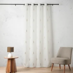 Voilage texturé motif fil coupé esprit ikat