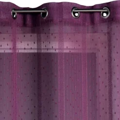 Voilage tissé à fines rayures filetées