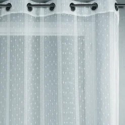 Voilage tissé à fines rayures filetées