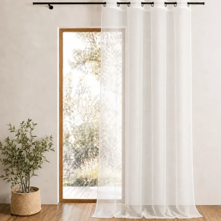 Voilage uni en maille filet