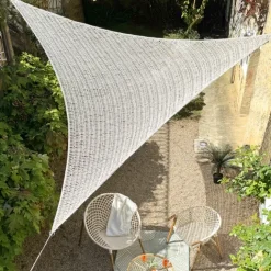 Voile d’ombrage triangulaire macramé polylin
