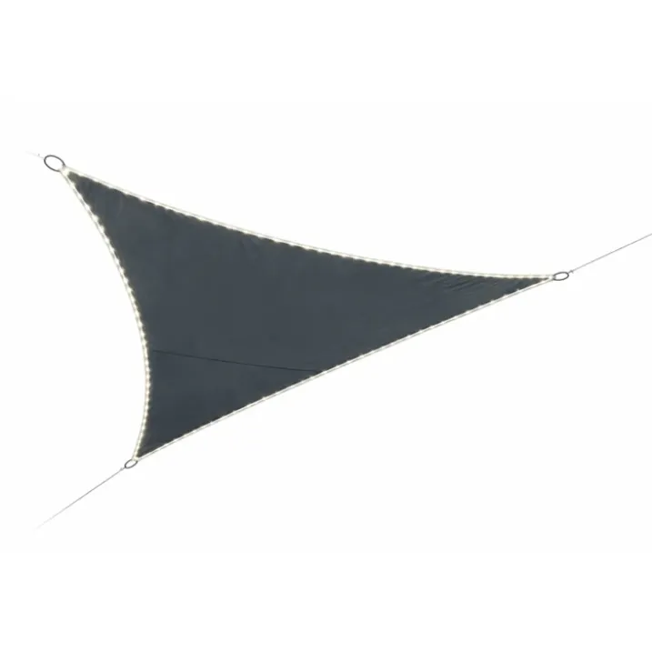 Voile d’ombrage triangulaire avec leds solaires